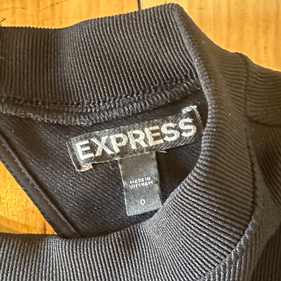 Express Black Ribbed Dress - Picture 2 of 3